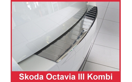 Накладка на задний бампер Skoda Octavia A7 2013-2017