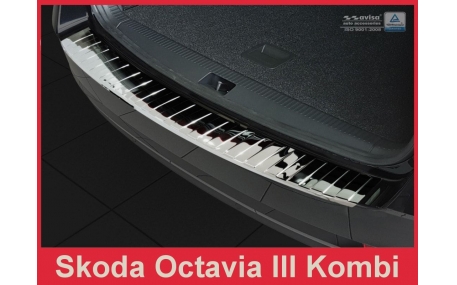 Накладка на задний бампер Skoda Octavia A7 2017-2020