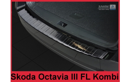 Накладка на задний бампер Skoda Octavia A7 2017-2020