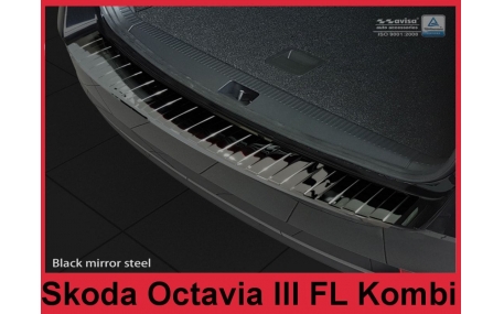 Накладка на задний бампер Skoda Octavia A7 2017-2020