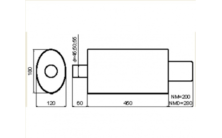 Глушитель универсальный NM-130/27L