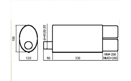 Глушитель универсальный NM-241/08-1