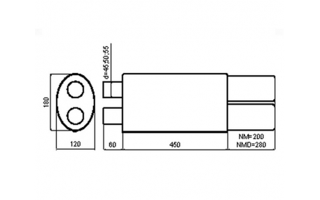Глушитель универсальный NM-255/13DTM