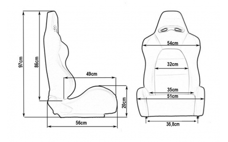 Сиденья MONZA DRAGO BLACK