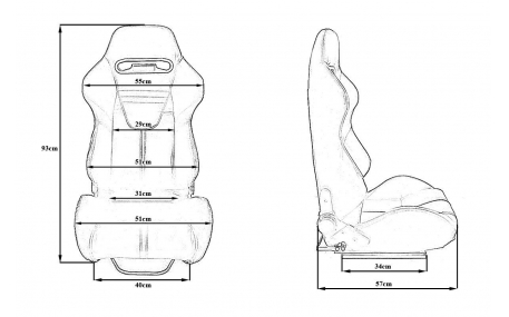 Сиденья MONZA R-LOOK II Black/Red