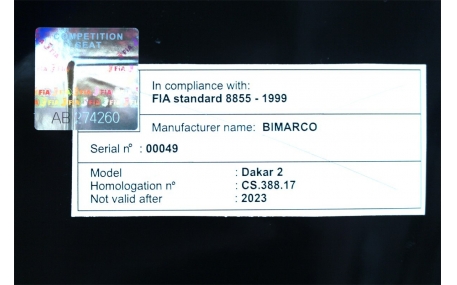 Сиденья Bimarco Dakar Black FIA