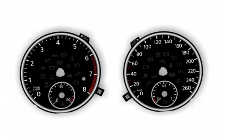 Шкалы приборов Volkswagen Eos