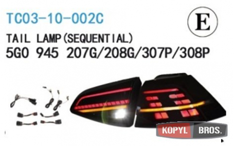 Фонари задние Volkswagen Golf 7 Hatchback 2012-2017