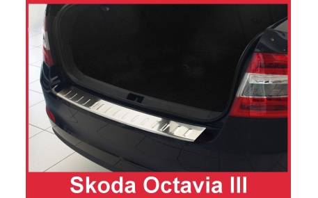 Накладка на задний бампер Skoda Octavia A7 2013-2017