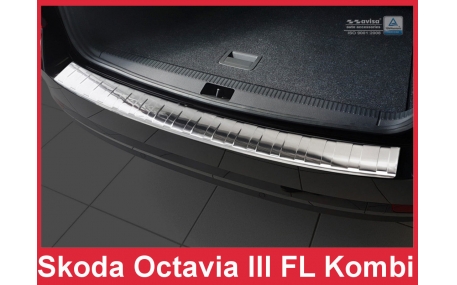 Накладка на задний бампер Skoda Octavia A7 2017-2020
