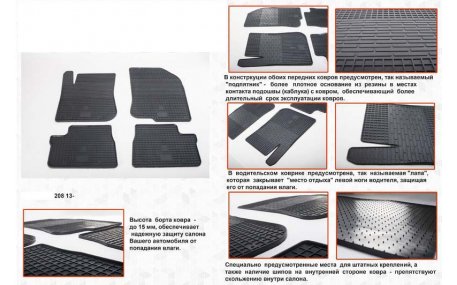 Коврики в салон Peugeot 208