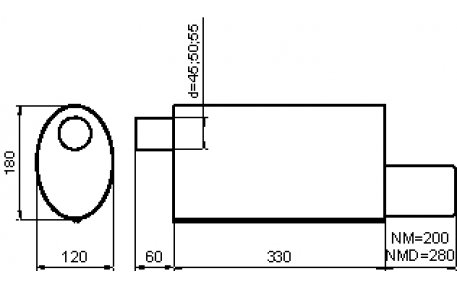 Глушитель универсальный NM-123/33P