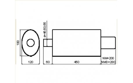 Глушитель универсальный NM-130/30L