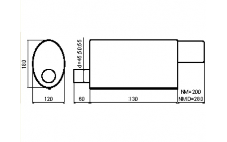 Глушитель универсальный NM-141/07-1