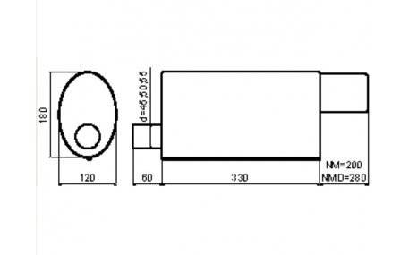 Глушитель универсальный NM-141/27L