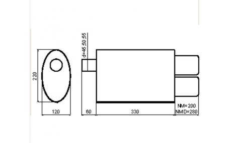 Глушитель универсальный NM-223/17-2