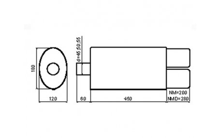Глушитель универсальный NM-230/07