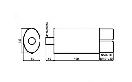 Глушитель универсальный NM-230/90RS