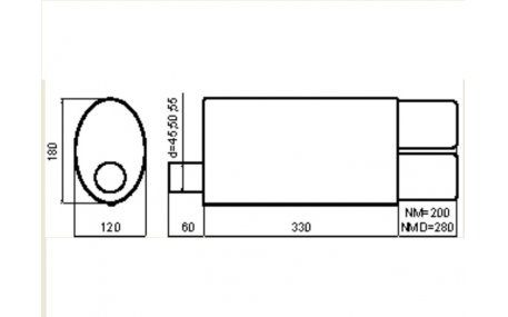 Глушитель универсальный NM-241/12-1