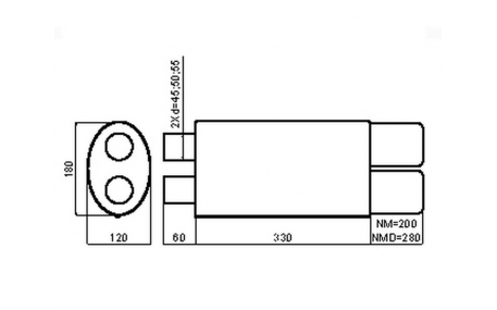Глушитель универсальный NM-253/13DTM