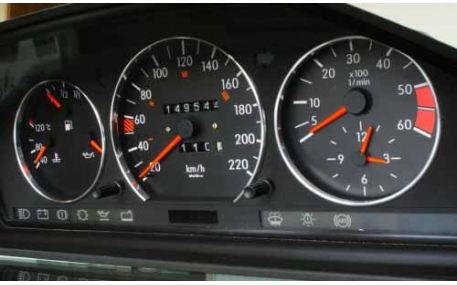 Шкалы приборов Mercedes E-class W124
