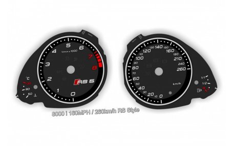 Шкалы приборов AUDI RS5