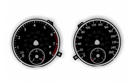 Шкалы приборов Volkswagen Eos